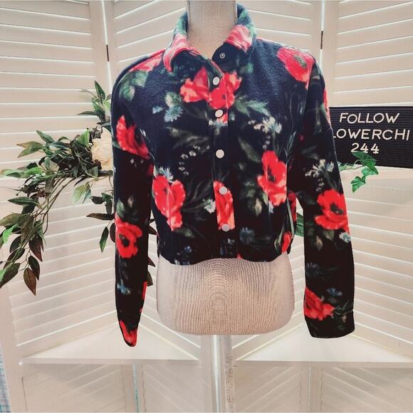 ABOUND FLORAL SOFT SNAP DOWN JACKET SIZE SMALL - Picture 2 of 8